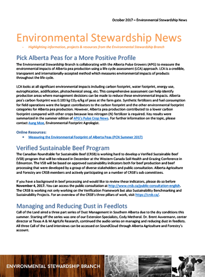 Environmental Stewardship News October 2017